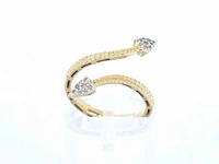 Gouden design ring met natuurlijke diamanten - afbeelding 5 van  10