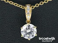 Gouden diamanten hanger met een gemaakte briljant cut van 1.00 carat - afbeelding 1 van  7