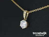 Gouden diamanten hanger met een gemaakte briljant cut van 1.00 carat - afbeelding 3 van  7