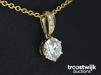 Gouden diamanten hanger met een gemaakte briljant cut van 1.00 carat - afbeelding 4 van  7