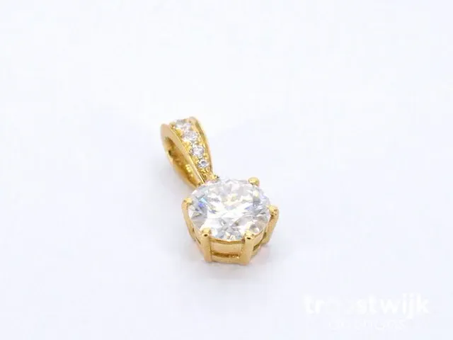 Gouden diamanten hanger met een gemaakte briljant cut van 1.00 carat - afbeelding 5 van  7