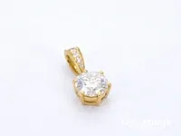 Gouden diamanten hanger met een gemaakte briljant cut van 1.00 carat - afbeelding 5 van  7
