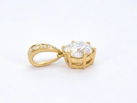 Gouden diamanten hanger met een gemaakte briljant cut van 1.00 carat - afbeelding 6 van  8