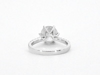 Gouden diamanten solitair ring met een grote diamant van 3.00 carat en kleine diamanten - afbeelding 10 van  12