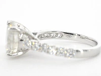 Gouden diamanten solitair ring met een grote diamant van 4.00 carat en kleine diamanten - afbeelding 7 van  9
