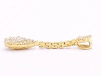 Gouden druppelvormige hanger met briljant en princess geslepen diamanten, excl. ketting - afbeelding 4 van  8