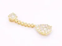 Gouden druppelvormige hanger met briljant en princess geslepen diamanten - afbeelding 5 van  6