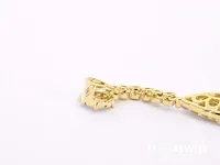 Gouden druppelvormige hanger met briljant en princess geslepen diamanten - afbeelding 6 van  6