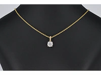 Gouden entourage hanger met briljant geslepen diamanten, excl. ketting - afbeelding 2 van  9