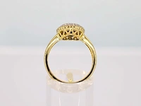 Gouden entourage ring met diamanten en saffier - afbeelding 5 van  9
