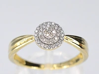 Gouden entourage ring met diamanten - afbeelding 1 van  7