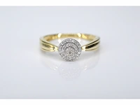 Gouden entourage ring met diamanten - afbeelding 3 van  7