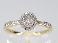 Gouden entourage ring met diamanten - afbeelding 1 van  7