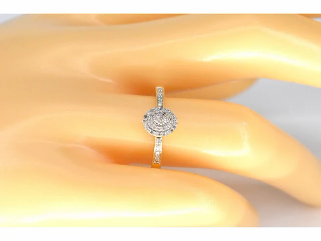 Gouden entourage ring met diamanten - afbeelding 2 van  7