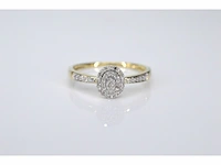 Gouden entourage ring met diamanten - afbeelding 3 van  7