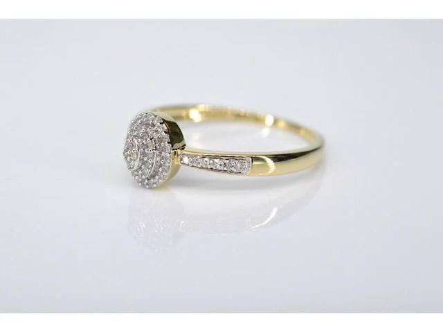 Gouden entourage ring met diamanten - afbeelding 4 van  7