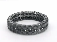 Gouden eternity ring met zwarte diamanten - afbeelding 5 van  6
