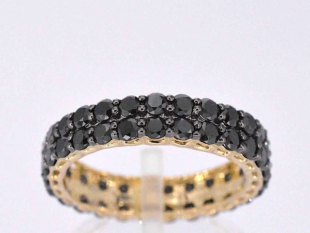 Gouden eternity ring met zwarte diamanten - afbeelding 1 van  9