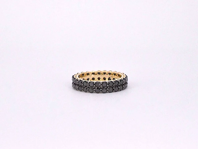 Gouden eternity ring met zwarte diamanten - afbeelding 6 van  9