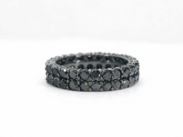 Gouden eternity ring zwart diamant - afbeelding 4 van  7