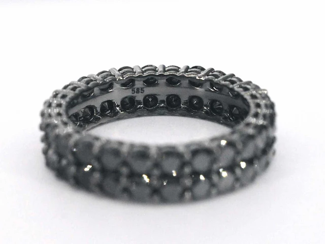 Gouden eternity ring zwart diamant - afbeelding 7 van  7