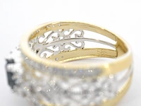 Gouden exclusieve ring vol met diamanten en een edelsteen - afbeelding 11 van  11
