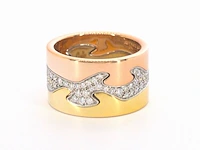 Gouden george jensen fusion 3pcs ring met diamanten