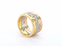 Gouden george jensen fusion 3pcs ring met diamanten - afbeelding 3 van  10