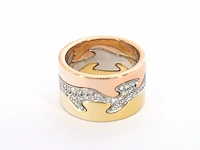 Gouden george jensen fusion 3pcs ring met diamanten - afbeelding 4 van  10