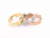 Gouden george jensen fusion 3pcs ring met diamanten - afbeelding 5 van  10