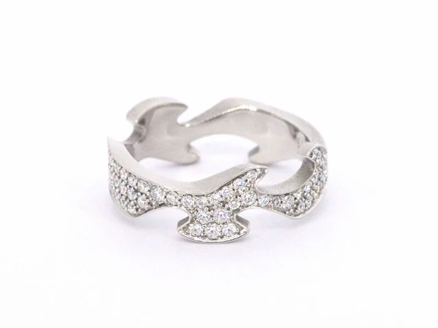 Gouden george jensen fusion 3pcs ring met diamanten - afbeelding 6 van  10