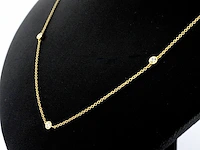 Gouden halscollier met natuurlijke diamanten - afbeelding 3 van  7