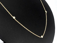 Gouden halscollier met natuurlijke diamanten - afbeelding 4 van  7