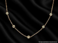 Gouden halscollier met natuurlijke diamanten - afbeelding 7 van  7
