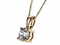 Gouden halsketting met diamant 1.01ct - afbeelding 1 van  6