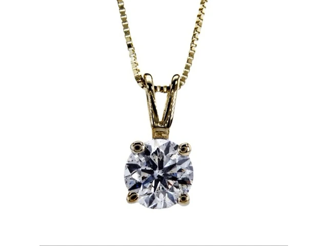 Gouden halsketting met diamant 1.01ct - afbeelding 2 van  6