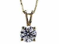 Gouden halsketting met diamant 1.01ct - afbeelding 2 van  6
