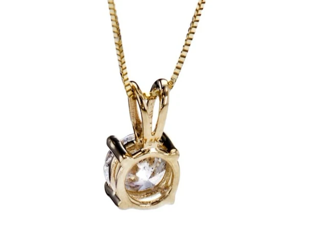 Gouden halsketting met diamant 1.01ct - afbeelding 4 van  6