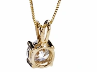Gouden halsketting met diamant 1.01ct - afbeelding 4 van  6