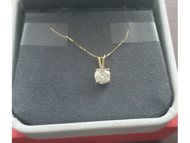 Gouden halsketting met diamant 1.01ct - afbeelding 6 van  6