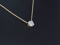 Gouden halsketting met een briljant geslepen diamant van 0.50 carat - afbeelding 3 van  9