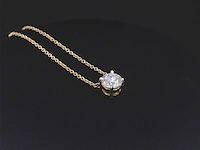 Gouden halsketting met een briljant geslepen diamant van 0.50 carat - afbeelding 6 van  9