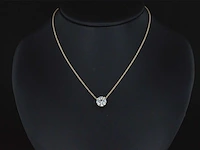 Gouden halsketting met een briljant geslepen diamant van 1.00 carat - afbeelding 2 van  5
