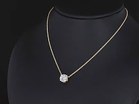 Gouden halsketting met een briljant geslepen diamant van 1.00 carat - afbeelding 3 van  5