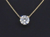 Gouden halsketting met een briljant geslepen diamant van 1.00 carat - afbeelding 4 van  5
