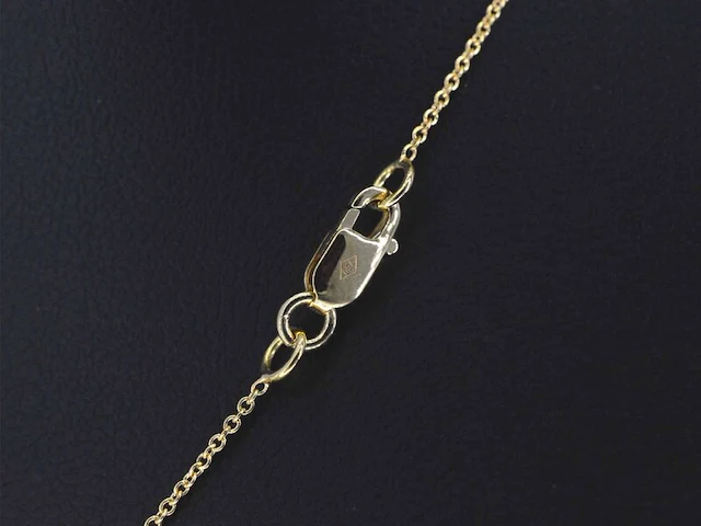 Gouden halsketting met een briljant geslepen diamant van 1.00 carat - afbeelding 5 van  5