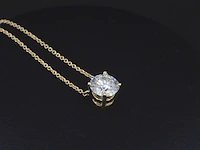 Gouden halsketting met een briljant geslepen diamant van 1.00 carat - afbeelding 6 van  8