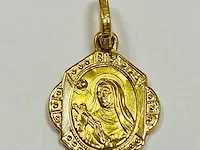 Gouden hanger 18 karaat met saint rita of cascia. - afbeelding 1 van  6