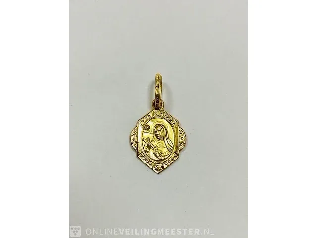Gouden hanger 18 karaat met saint rita of cascia. - afbeelding 5 van  6