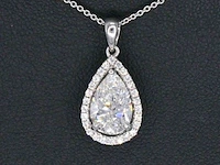 Gouden hanger in peer vorm met diamant 2.01 carat - afbeelding 1 van  10